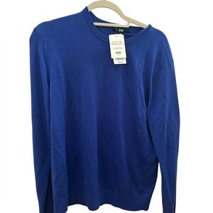 Uniqlo extra fine merino wool Blue Crewneck Sweater